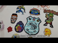 Melt Adhesive Iron On Woven Patch Laser Cut Border Pantone Color