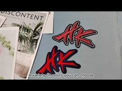 Logo Iron On Embroidered Patches Twill Felt Fabric Merrow Border / Laser Cut Border