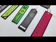 OEM Logo Keychain fait sur commande, étiquette à chaînes principale brodée de cadeau de promotion