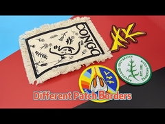 Fer de sergé à la frontière brodée faite sur commande de coupe de la chaleur de frontière de Merrow de corrections