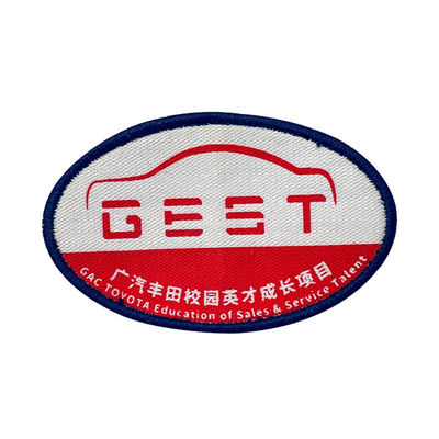 Team Name Woven Badges Hook et Loop Backing Embroidered Company Logo Patches