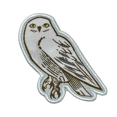 Correction lavable d'Owl Iron On Woven Patch Merrowed d'habillement blanc fait sur commande de frontière