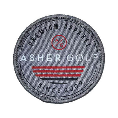 Cousez sur la marque Logo Patches Twill/matériel de toile avec la frontière de Merrow