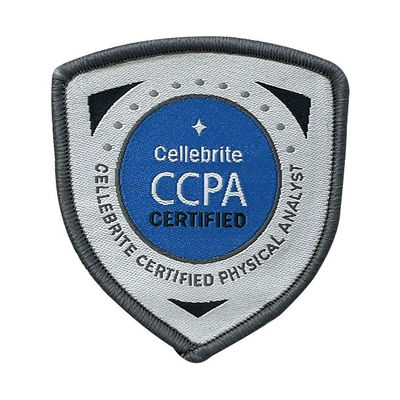 CCPA Logo Brown Merrow Border Iron sur la correction tissée faite sur commande imperméable de corrections de broderie