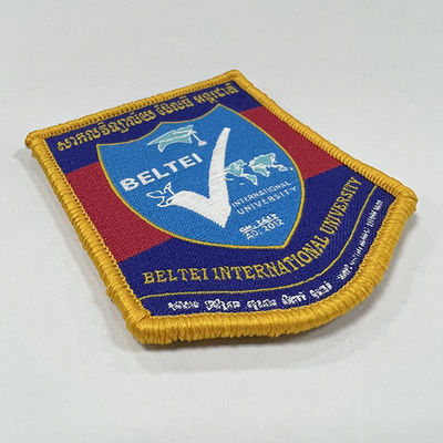 La lettre partielle uniforme de broderie raccorde le fer sur des corrections pour le logo d'école