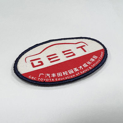 Team Name Woven Badges Hook et Loop Backing Embroidered Company Logo Patches