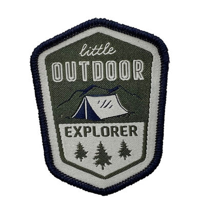 Exploration faite sur commande Team Iron On Woven Patch avec la frontière de Merrowed
