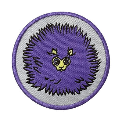 Frontière pourpre mignonne faite sur commande de Logo Iron On Woven Patch Merrowed pour des enfants