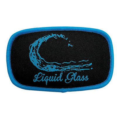 Marque faite sur commande Logo Patches Iron On Patches avec la frontière bleue de Merrowed