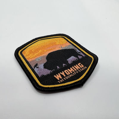 Fer naturel d'Animal Woven Patches de concepteur sur la broderie Logo Patches With Merrowed Border