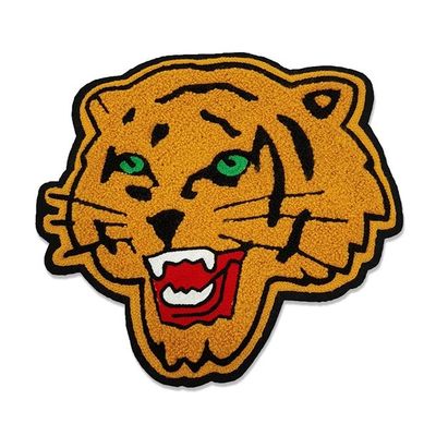 Tiger Chenille Embroidery Patches Custom mou Logo Sample Available