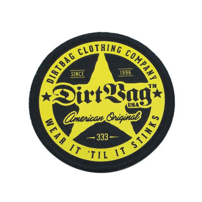 Cousez sur la marque Logo Patches Twill/matériel de toile avec la frontière de Merrow