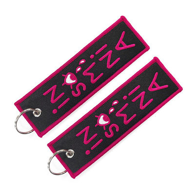 La frontière d'Overlock a brodé les chaînes principales Jet Tag Keychains promotionnelle