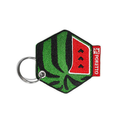 Keychains brodé personnalisé, gousset principal de broderie d'OEM de fond de sergé