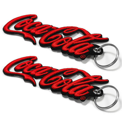 OEM Logo Keychain fait sur commande, étiquette à chaînes principale brodée de cadeau de promotion