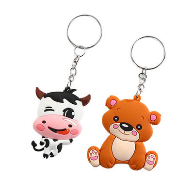Chaînes de clé incassables de PVC Logo Rubber Keychains fait sur commande portatif flexible
