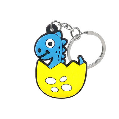 Chaîne principale faite sur commande en caoutchouc de Logo Keychain Flexible Double Sided de promotion