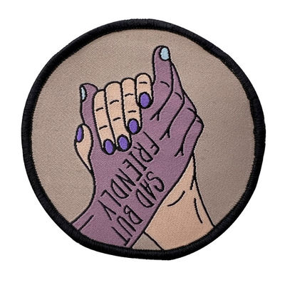 Fer d'Overlock sur les labels tissés Logo Pantone Color Waterproof fait sur commande