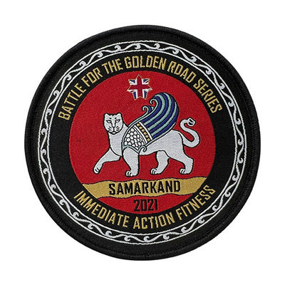 La frontière faite sur commande de Samarkand Merrow tissée raccorde les corrections tissées de label